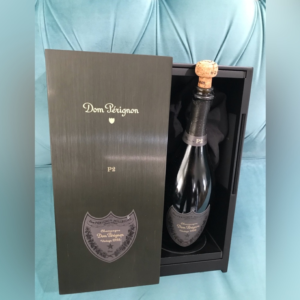 Don Perignon Plentude P2 Vintage 1998 champagne bottle and box empty